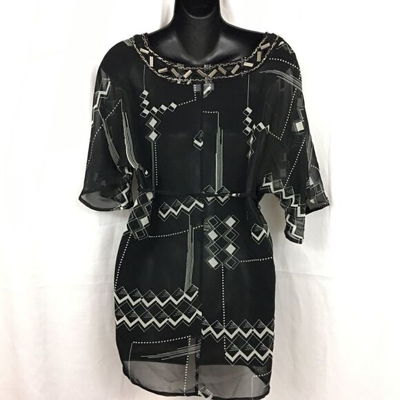 A pea in the Pod embellished tunic sheer blouse s - Picture 4 of 5